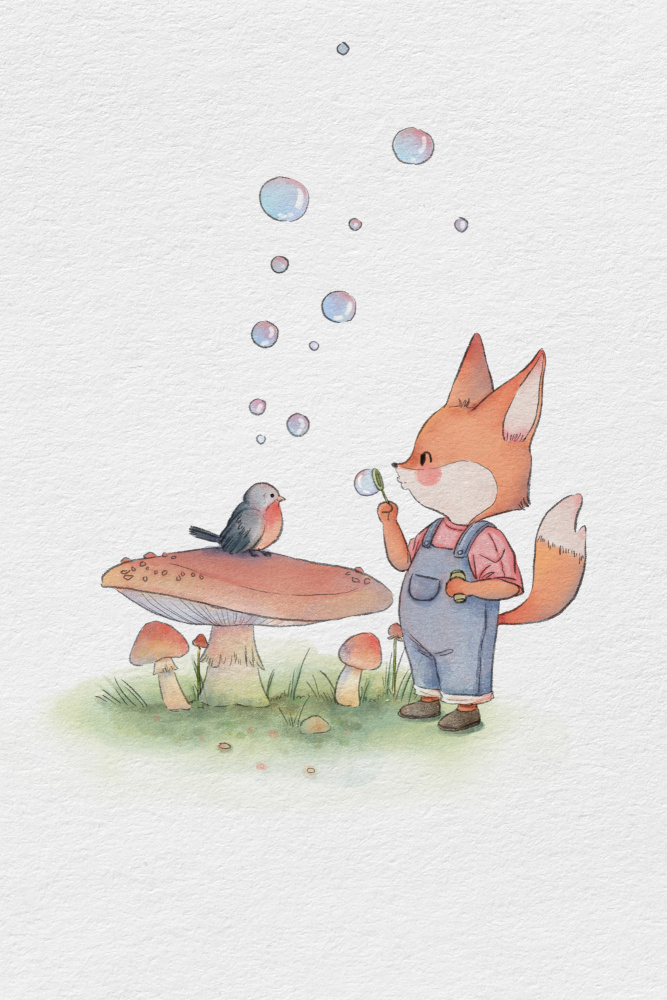 Fox and Bird Illustration von Xuan Thai