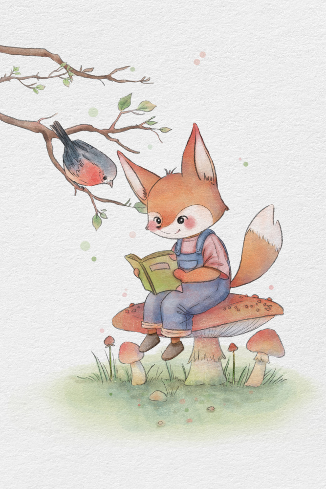 Fox and Bird Illustration von Xuan Thai