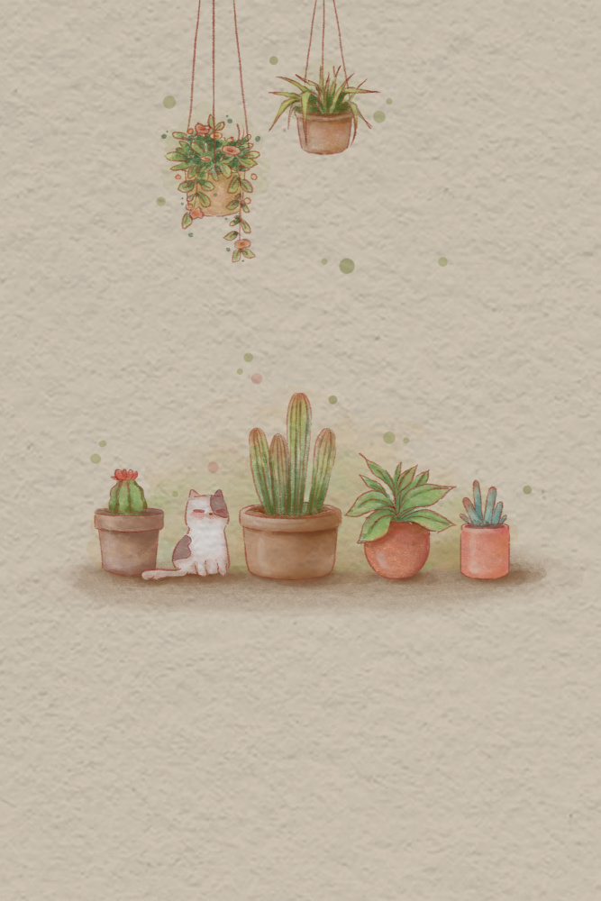 Cactus and cat von Xuan Thai