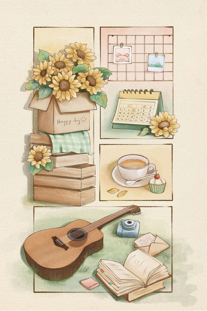 Sunflower illustration time von Xuan Thai