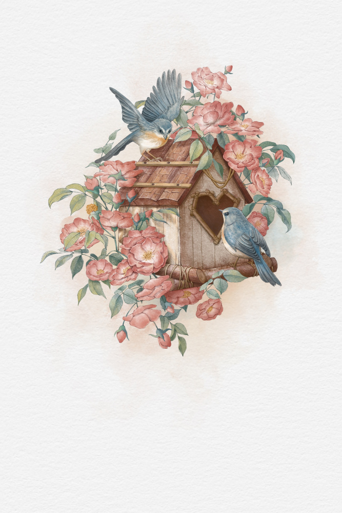 Bird House and rose von Xuan Thai