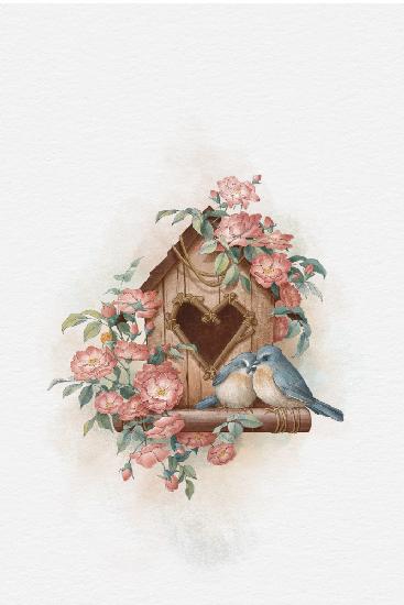 Bird House and rose