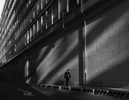 A Narrow Alley where Light and Shadow Intertwine