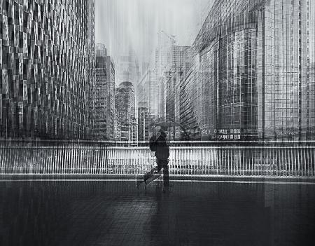 Silent rain in the city