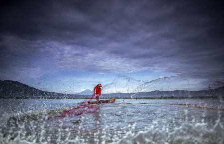 A Fisherman in Action