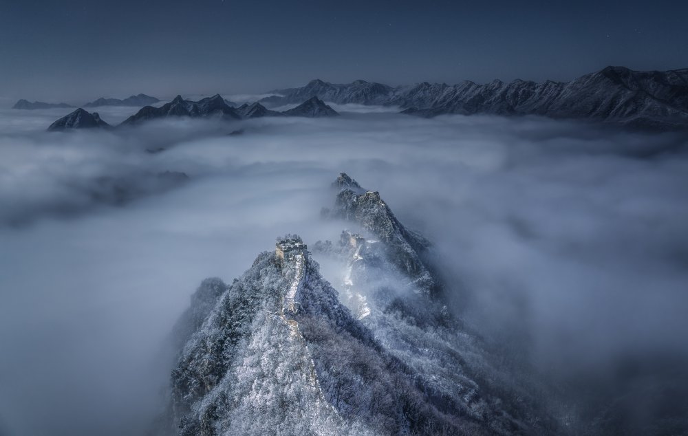 Sea of clouds on the Jian kou Great Wall von Yuan Cui