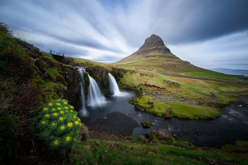 Flowers and waterfalls von Yuan Su