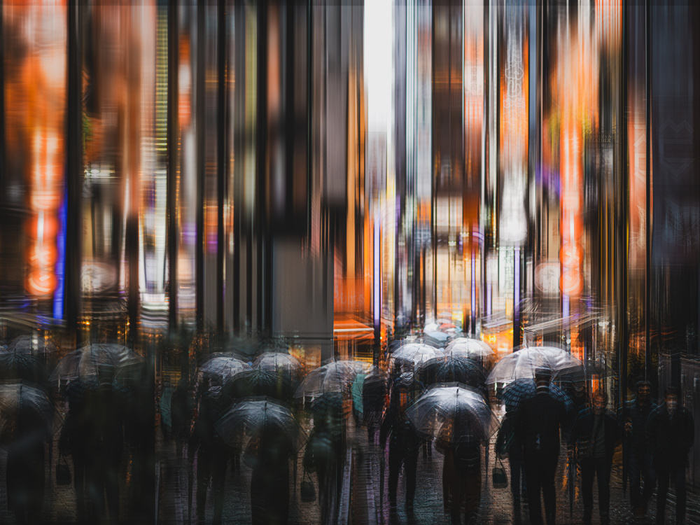 Shinjuku in rain von Yuzo Fujii