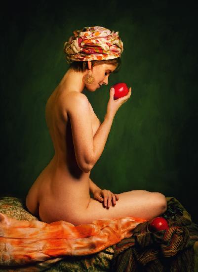 Girl with apple